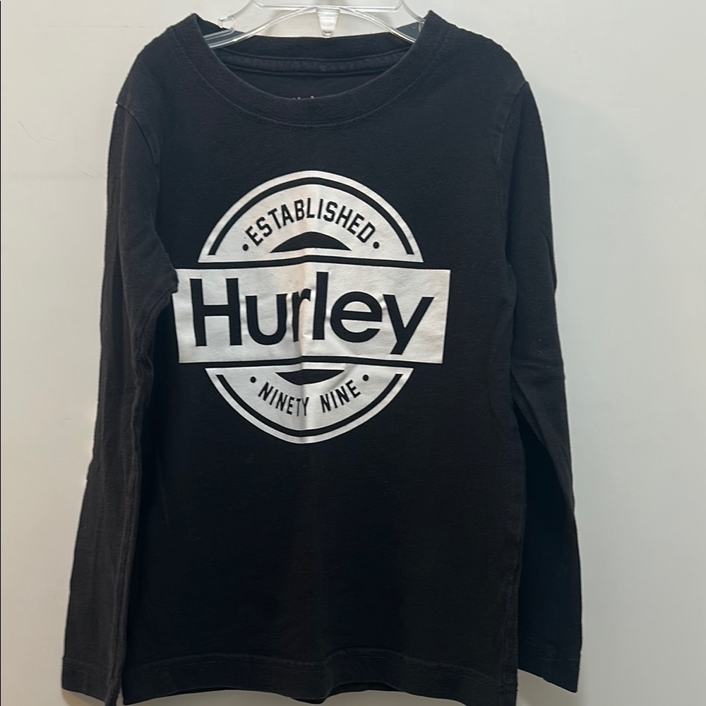 Hurley Kids' Black Long-Sleeve Logo Tee
